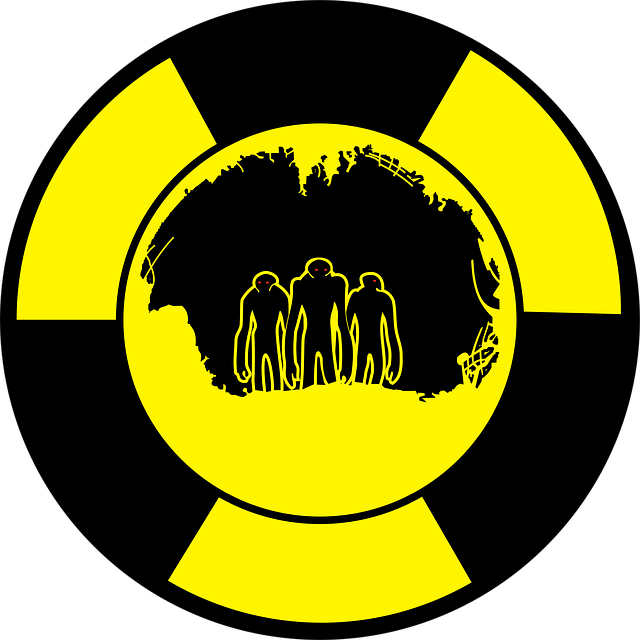 Free radiation characters tunnel illustration