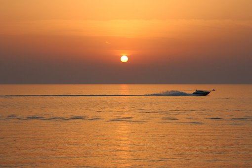 Free Sunset Boat photo and picture