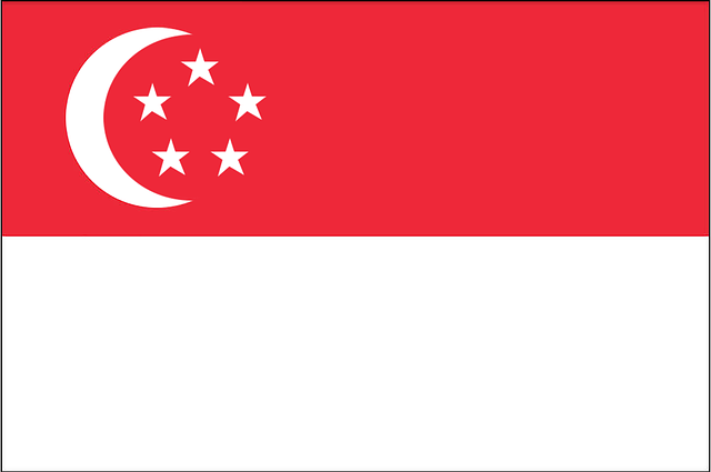 Singapore, Steag, Roșu, Semilună, Stele