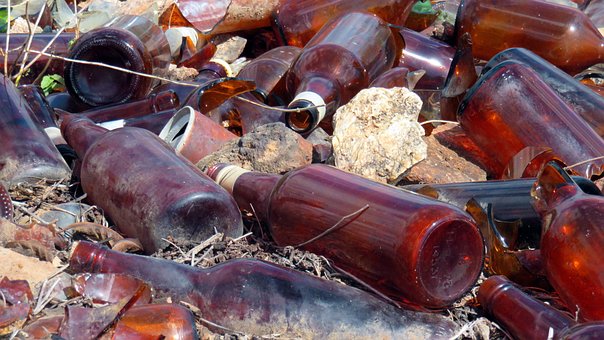 Botellas, Brown, Vidrio, Vertedero