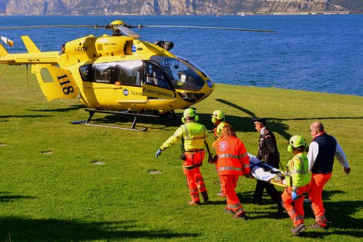 Rescate, Helicóptero, Lago, Prato, Garda