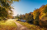 river wharfe, yorkshire, autumn sunshine