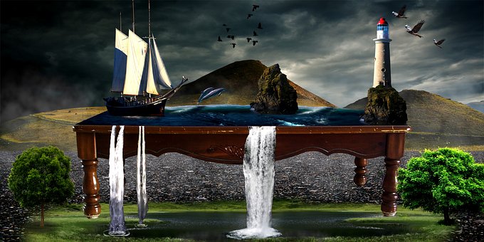 Mar, Oceano, Tabela, Mesa De Café