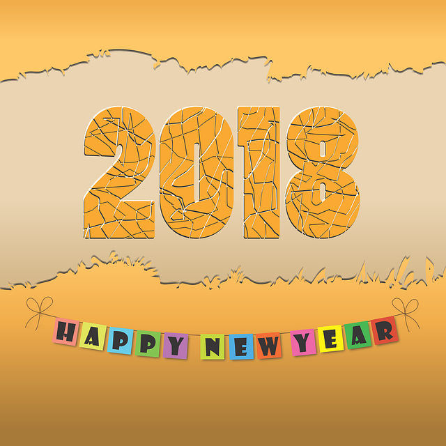 Free two thousand eighteen new year yellow vector