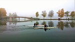 canoes, water, mist