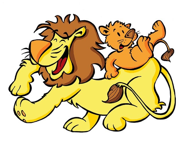 Free lions cub father illustration