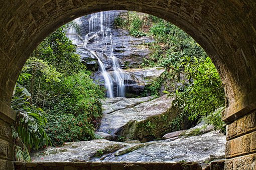 Free Waterfall Tunnel photo and picture