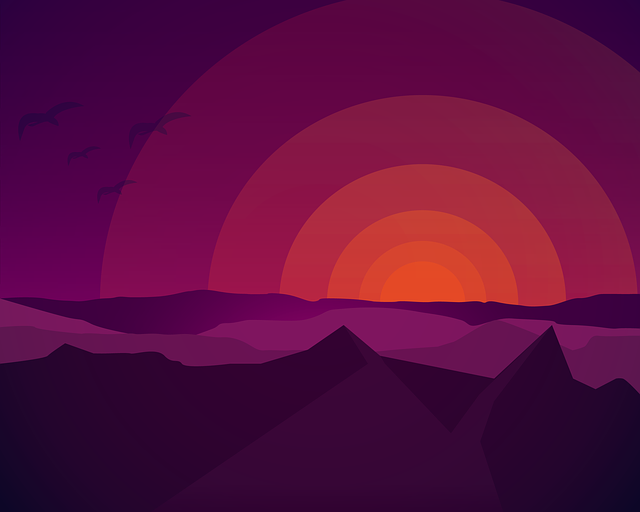 Free scenery mountains landscape illustration