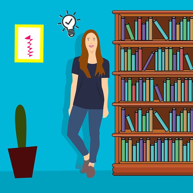 Download free HD stock image of Library Girl Free library girl reading illustration