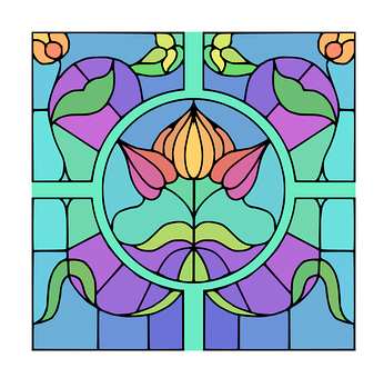 Free Colorful Stained Glass Window illustration and picture