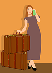 traveling, luggage, ticket