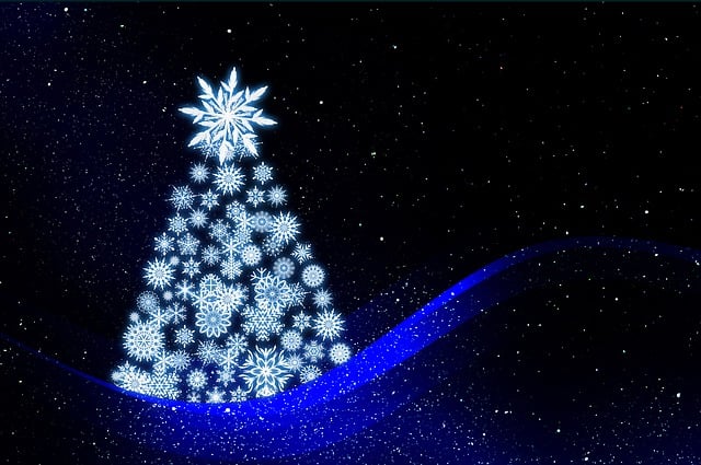 Free greeting card christmas tree background illustration