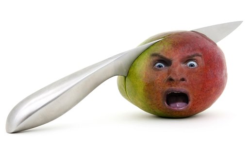 Frugt, Kniv, Mango, Ansigt