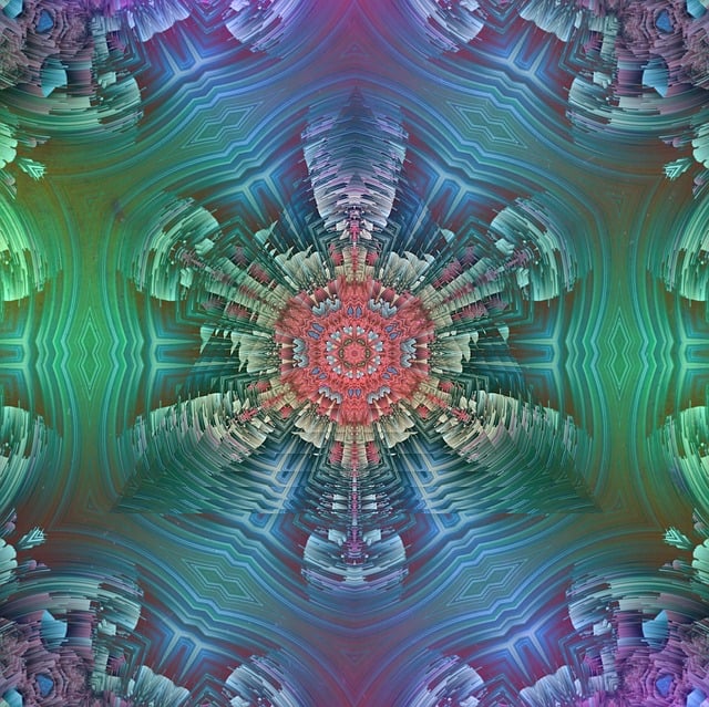 Download free HD stock image of Mandala Neon Free mandala neon symmetric illustration