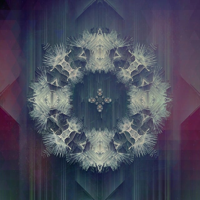 Free mandala neon symmetric illustration