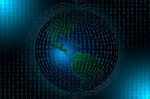 binary, code, globe