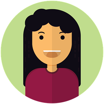 Charakter, Gesicht, Frau, Flat Design