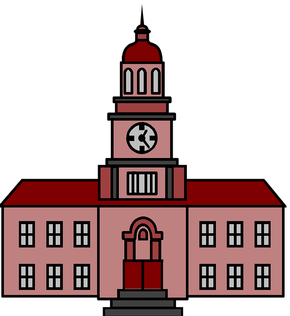 Free buildings clip art color illustration