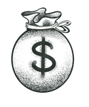 moneybag, money, bank
