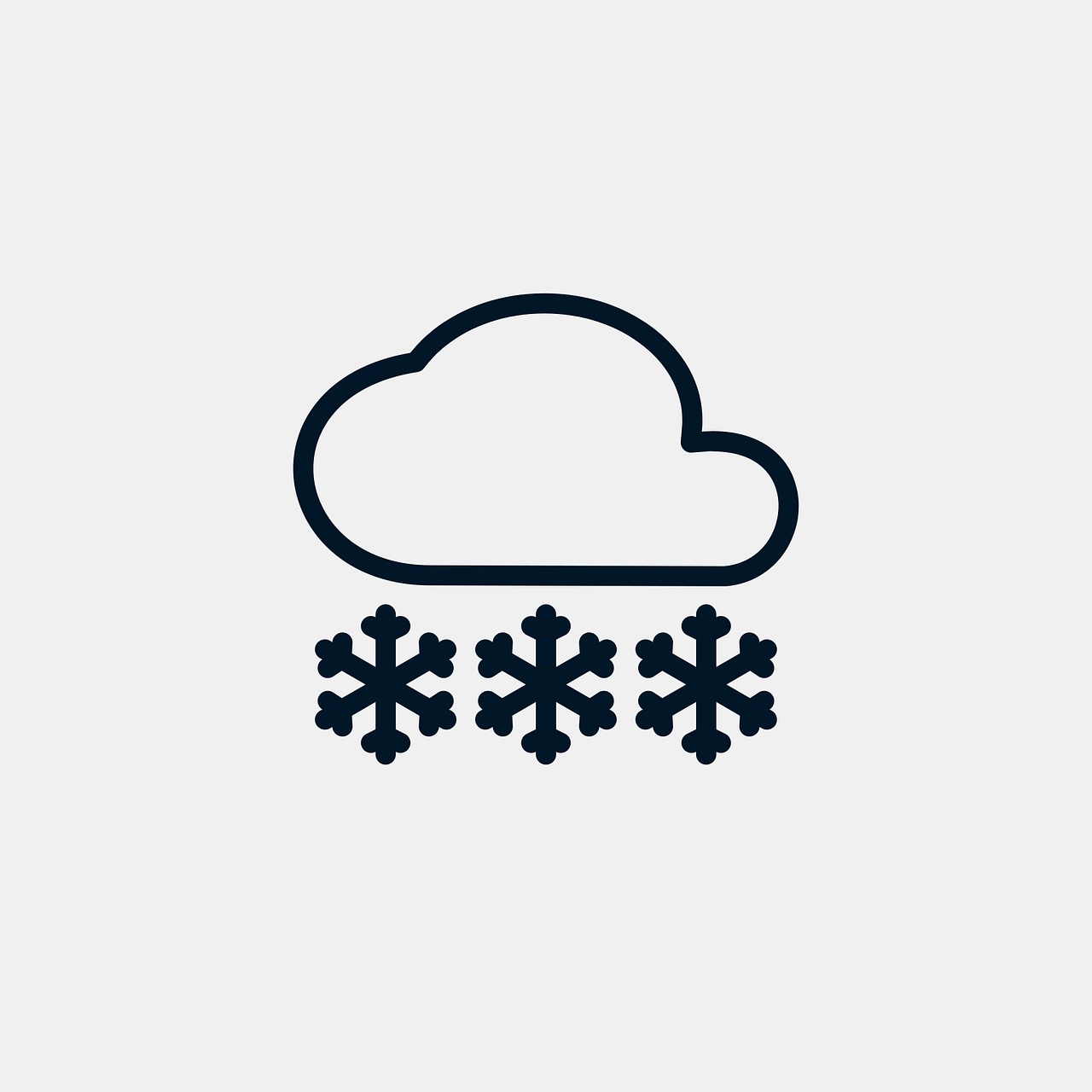 cloud snowing snowflakes icon, dark blue clip art preview