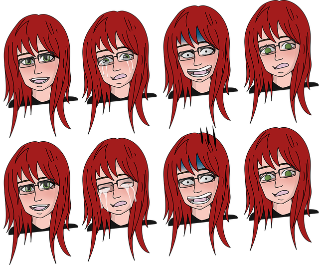 Free anime head fun vector