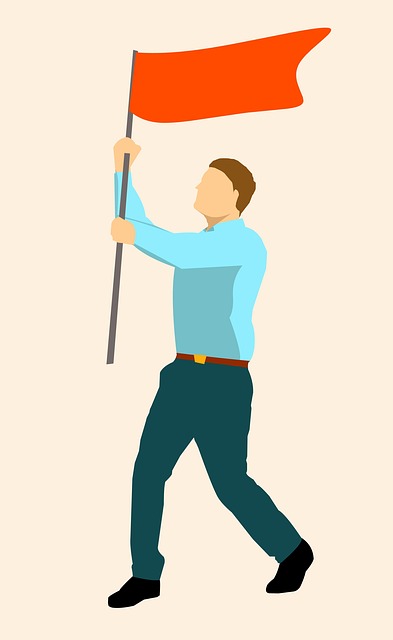 Free businessman flag leader illustration