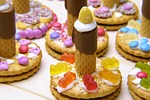 cookies, candle holders, waffles