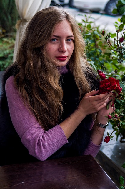 Free Young Woman Roses photo and picture