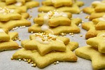 christmas biscuits, star, icing sugar