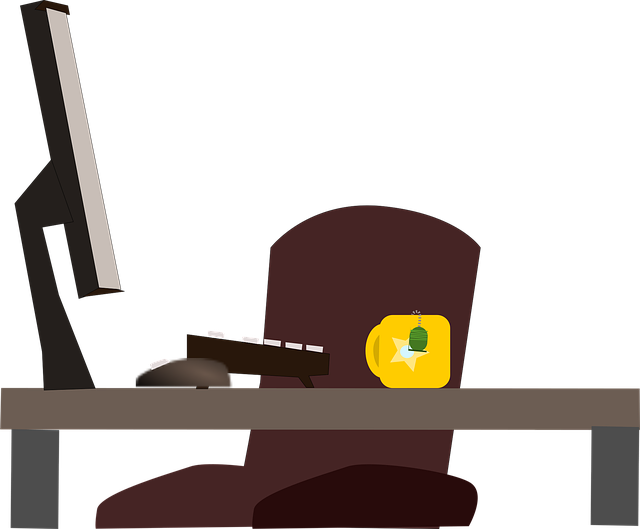 Free business desk computer vector