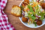 salad, bread, diet