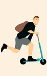cartoon character, riding, idea