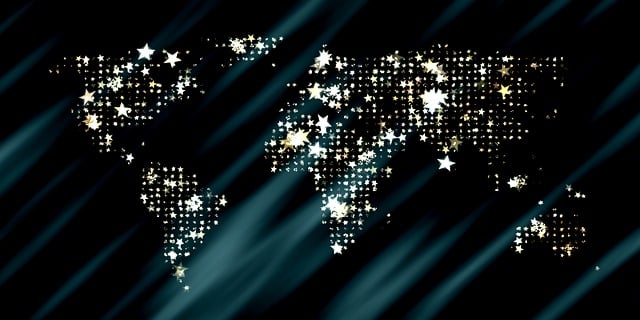 Free stars continents map illustration
