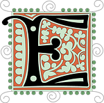 e, alphabet, vintage