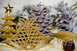 christmas, bell, gold