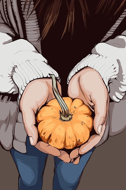 Free thanksgiving hands gourd illustration