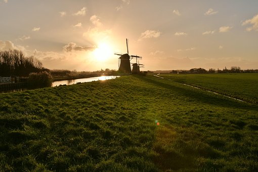 Solopgang, Mølle, Møller, Holland