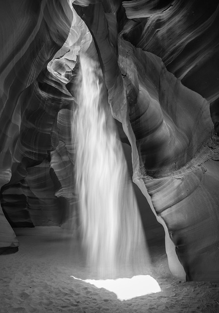 Free Slot Canyon Black And White photo and picture