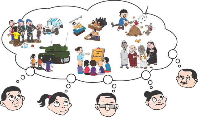 Free think reconciliation people vector