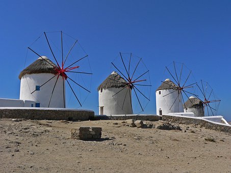 Mykonos, Větrné Mlýny, Řecko