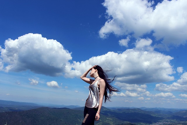 Free Young Woman Mountains photo and picture