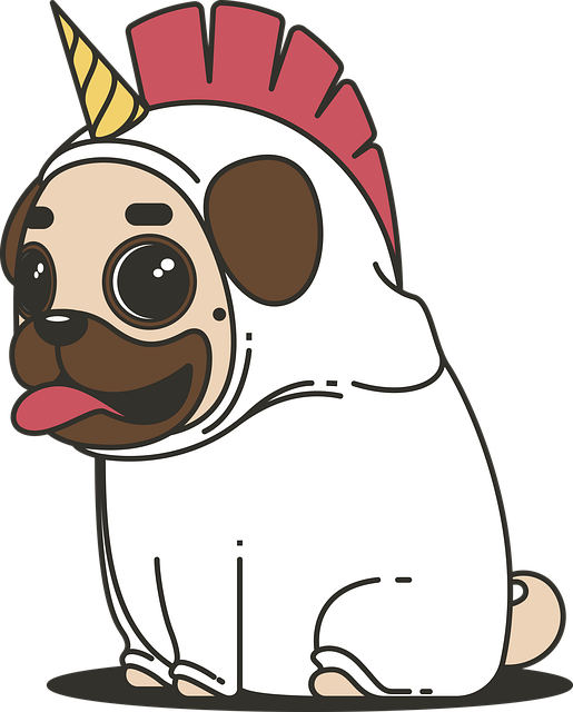 Free Pug Unicorn illustration and picture