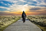 north sea, walk, alone