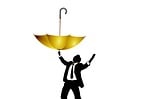 businessman, umbrella, collect