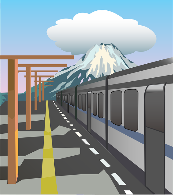 Tren, Metro, Plataforma, Montaña, Cielo