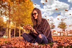 model, portrait, autumn