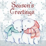 christmas, watercolor, ice bears