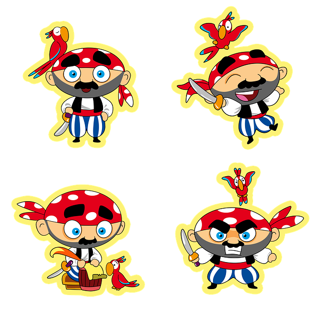 Free Sticker Pirate illustration and picture