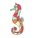 seahorse, clipart, cartoon