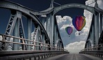 balloon, bridge, travel
